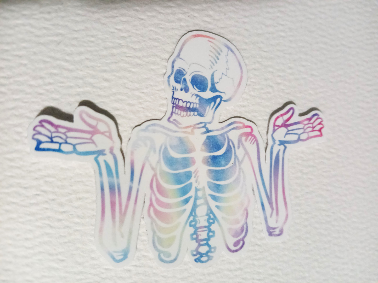 Shrug Skeleton Sticker