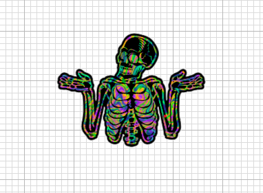 Shrug Skeleton Sticker