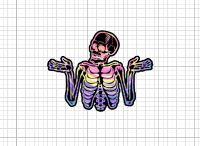 Shrug Skeleton Sticker
