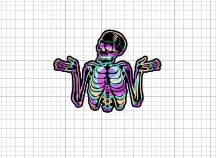 Shrug Skeleton Sticker